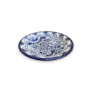 30-Piece Talavera Dinnerware Set | Blue & White Tableware for 6 - handcrafted blue and white Talavera salad plate with floral pattern