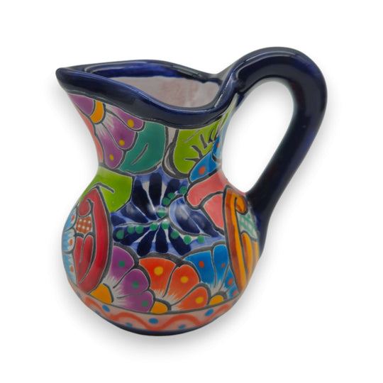 Colorful Talavera Coffee Serving Set | Handcrafted 3-Piece Set - vibrant hand-painted Talavera pitcher with floral and geometric motifs
