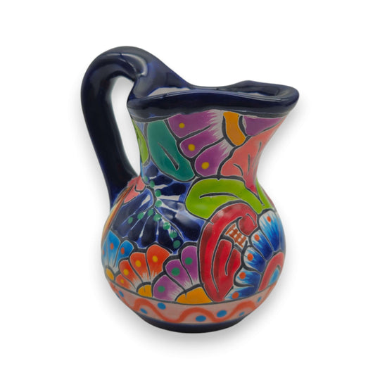 Colorful Talavera Coffee Serving Set | Handcrafted 3-Piece Set – vibrant hand-painted Talavera pitcher with floral motifs