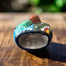 Colorful Talavera Pumpkin - Handmade Mexican Jack-o'-Lantern hand-painted kiln-fired ceramic pumpkin with floral motifs, Guanajuato artisan decor