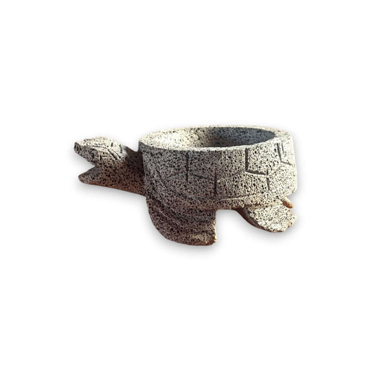 Sea Turtle Stone Mortar & Pestle | Handcrafted Molcajete handcrafted volcanic stone molcajete shaped like a sea turtle, rustic kitchen decor