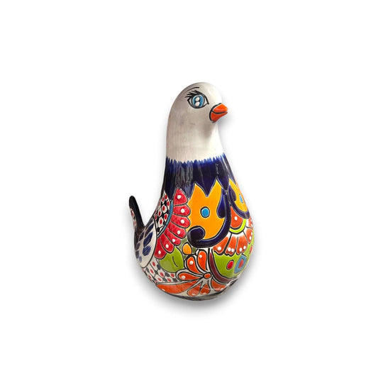Talavera Dove Planter | Handcrafted Mexican Ceramic Bird Statue - colorful hand-painted Talavera dove planter, lead-free glazed pottery