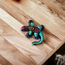 Talavera Lizard Figurine | Mexican Handcrafted Wall Decor — hand-painted Guerrero lizard wall art from Guanajuato with vibrant patterns and lead-free glaze