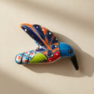 Colorful Talavera Hummingbird | Handcrafted Mexican Decor - bright handcrafted Talavera hummingbird figurine with red blue yellow green glazes