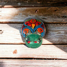 Handcrafted Talavera Ladybug Wall Art | Colorful Mexican Ceramic Decor (Medium) - hand-painted Mexican ceramic ladybug wall decor on wood background