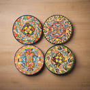 10" Talavera Dinner Plate | Colorful Mexican Dinnerware - set of four hand-painted 10-inch Talavera ceramic plates from Guanajuato, Mexico