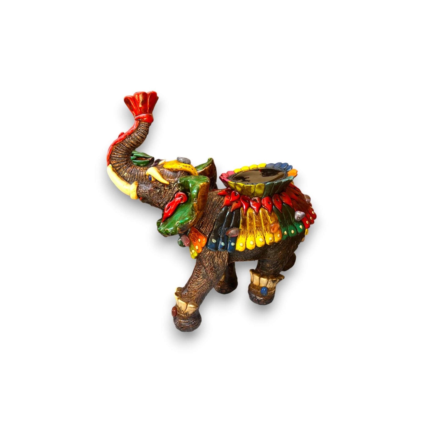 Artisan Crafted Aztec Elephant Statue | Handmade Cultural Decor colorful hand-painted Aztec elephant statue from Guanajuato, Mexico