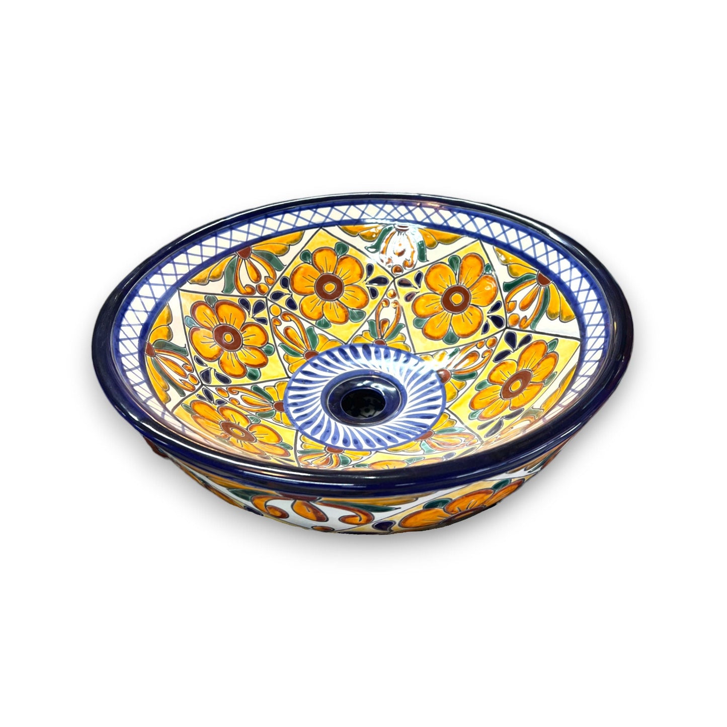Handmade Colorful Talavera Sink | Mexican Pottery Vessel for Countertop