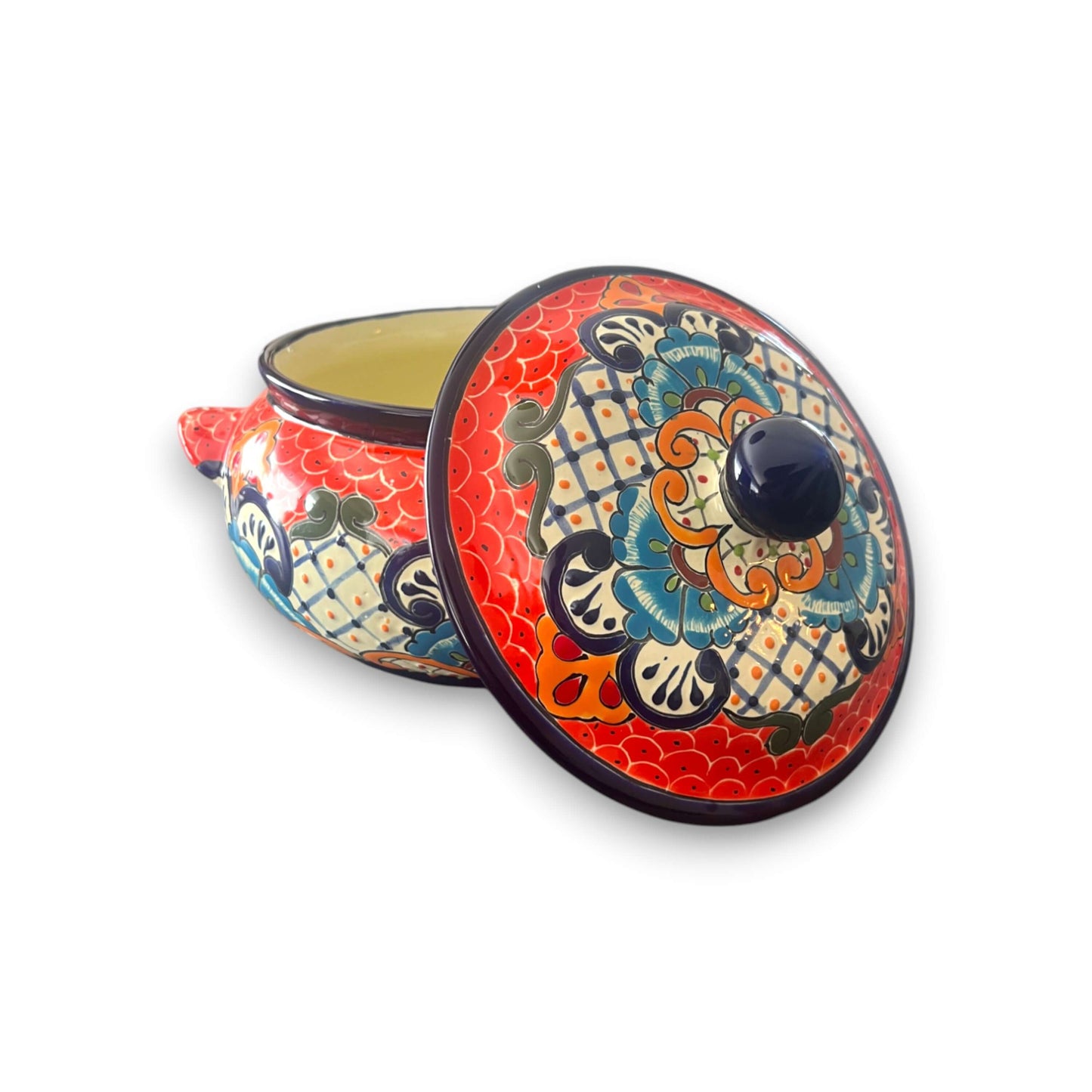 Talavera Cazuela Pot w/ Lid | Mexican Ceramic Soup