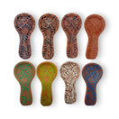 Colorful Talavera Spoon Rest | Handmade Mexican Barro Holder - hand-painted floral barro spoon rests in blue green terracotta and white