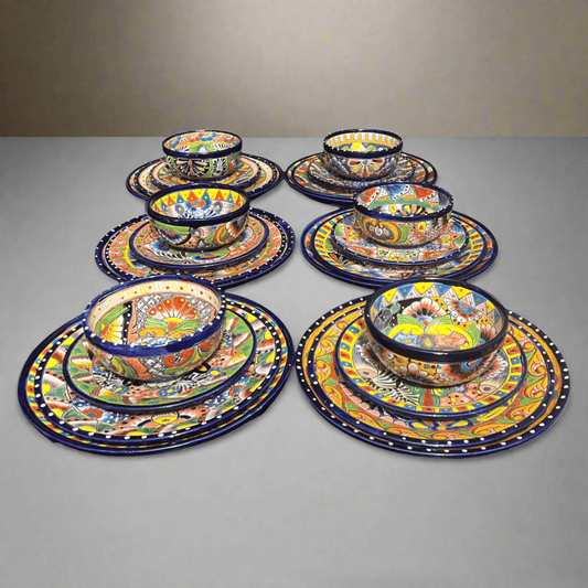 Handmade Talavera 24-Piece Dinner Set | Mexican Art