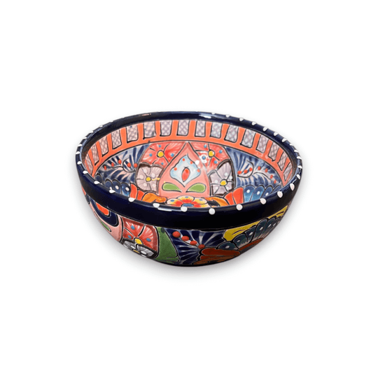 Handmade Talavera 24-Piece Dinnerware Set | Mexican Pottery for 6 - colorful hand-painted Talavera serving bowl from Guanajuato, lead-free glaze