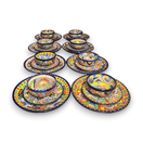 Handmade Talavera 32-Piece Dinnerware Set | Mexican Pottery for 8 - vibrant hand-painted Talavera plates and bowls, lead-free glazed, handcrafted in Guanajuato