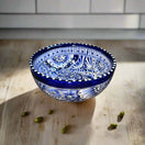 5" Talavera Blue & White Bowl | Handmade Mexican Dinnerware hand-painted blue and white ceramic bowl from Guanajuato, lead-free glaze