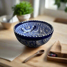 5" Talavera Blue & White Bowl | Handmade Mexican Dinnerware - hand-painted blue and white ceramic bowl from Guanajuato, lead-free glaze, artisanal dinnerware