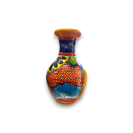 Handmade Talavera Chimney | Vibrant Mexican Ceramic Decor - hand-painted colorful Talavera chimney vase from Guanajuato artisans