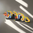 Handmade Talavera Dragon Statue | Vibrant Mexican Cultural Art - hand-painted colorful Talavera dragon from Guanajuato, kiln-fired lead-free glaze