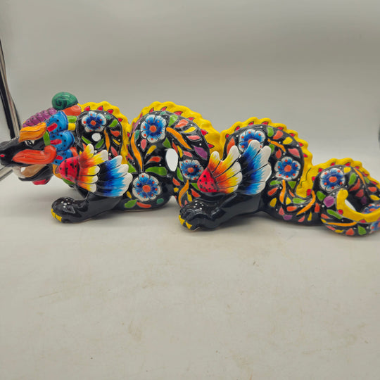 Handmade Talavera Dragon Statue — TGH-5031; actual product against its original background.
