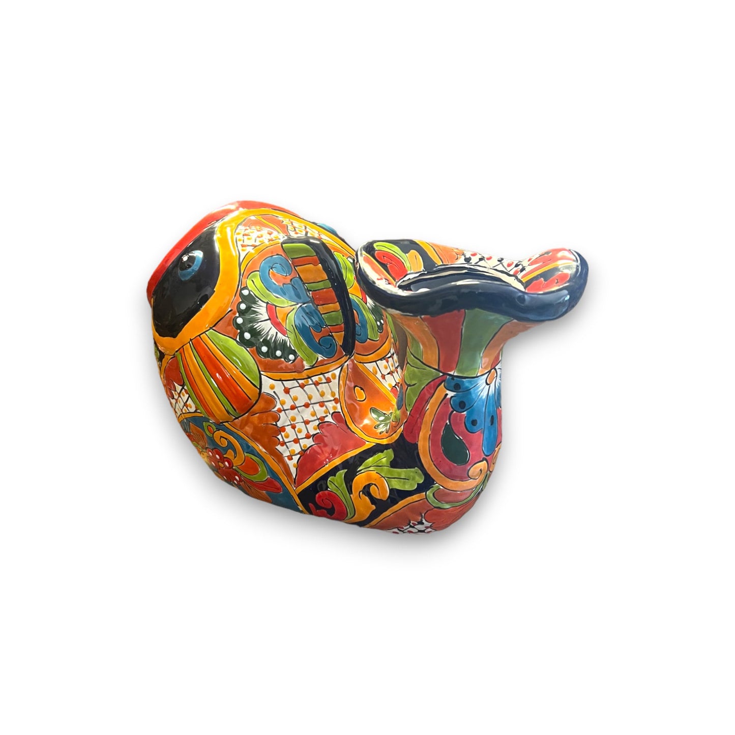 Handmade Talavera Fish Planter | Colorful Mexican Art for Home and Garden (Large)