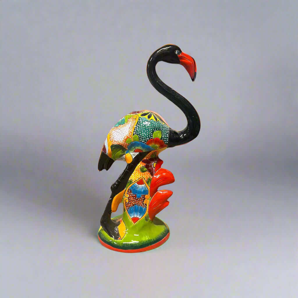 Handmade Talavera Flamingo Art | Mexican Ceramic