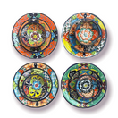 20-Piece Talavera Dinnerware Set | Handmade Floral Tableware (Seats 6) - four hand-painted Talavera place settings with vibrant floral plates and bowls