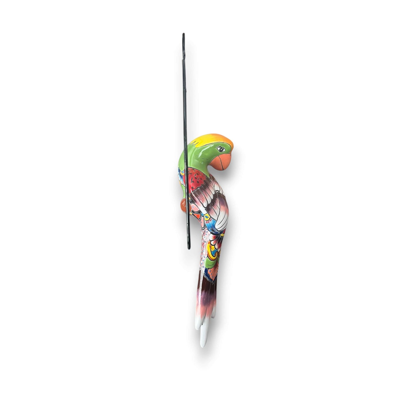 Talavera Hanging Parrot | Colorful Mexican  Bird - handmade hand-painted ceramic parrot for wall, bright Talavera colors, lead-free glaze