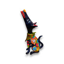 Talavera Howling Coyote Statue | Handmade Mexican Folk Art - hand-painted vibrant Talavera coyote figurine from Guanajuato, Mexico