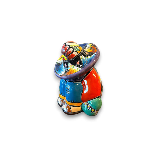 Handmade Talavera Panchito | Colorful Sleeping Man Figurine - hand-painted Mexican sleeping man ceramic with vibrant Talavera patterns