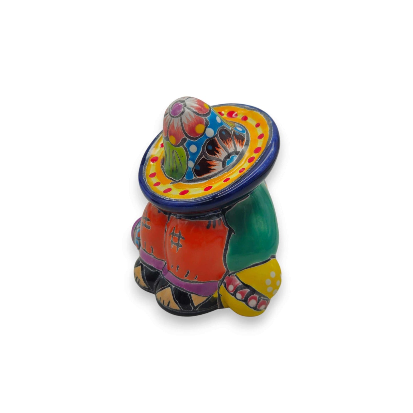 Handmade Talavera Panchito | Colorful Sleeping Man Figurine - hand-painted Talavera sleeping man in vibrant multicolor glaze