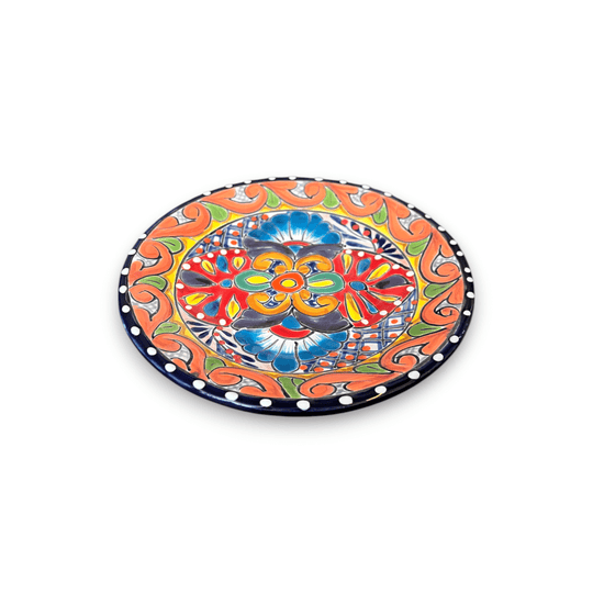 Handmade Talavera 32-Piece Dinnerware Set | Mexican Pottery for 8 - colorful hand-painted Talavera dinner plate with floral design