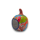 Handmade Talavera Pumpkin | Mexican Jack-O'-Lantern Decor - hand-painted bright orange pumpkin with green leaves and floral design