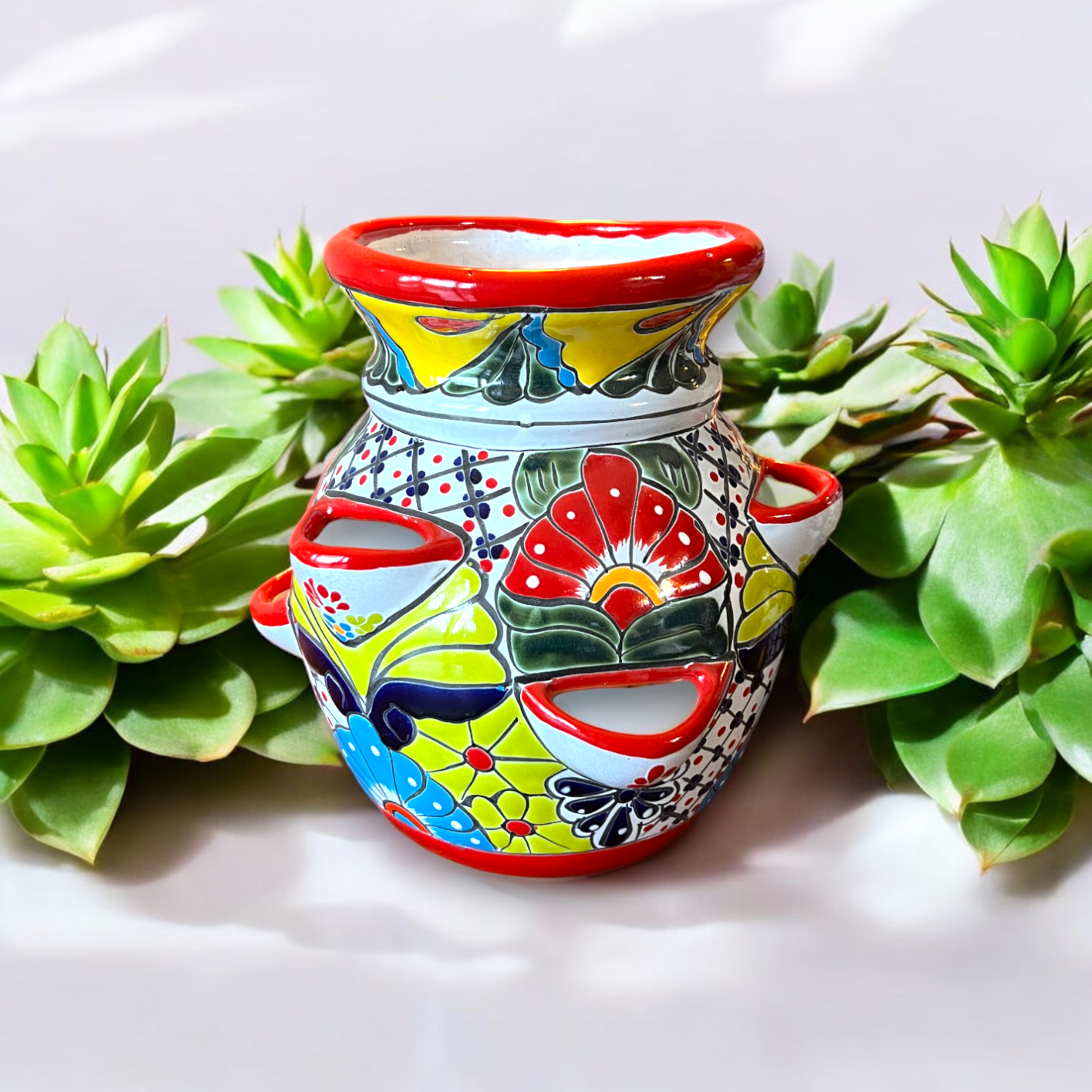 Handmade Talavera Strawberry Planter