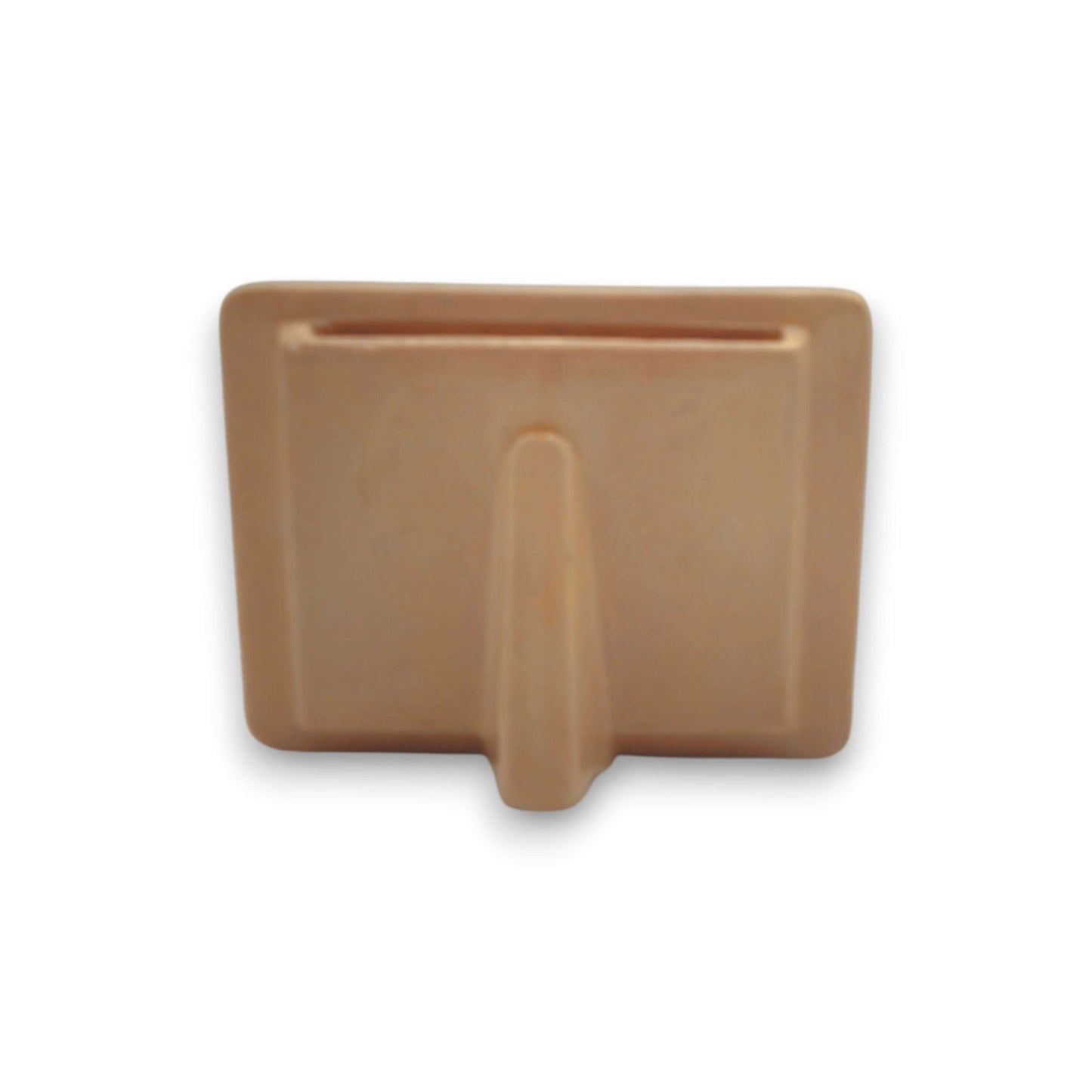 Handmade Talavera Photo Frame | Terracotta & White Design showcased from rear, terracotta base with white hand-painted details and stand