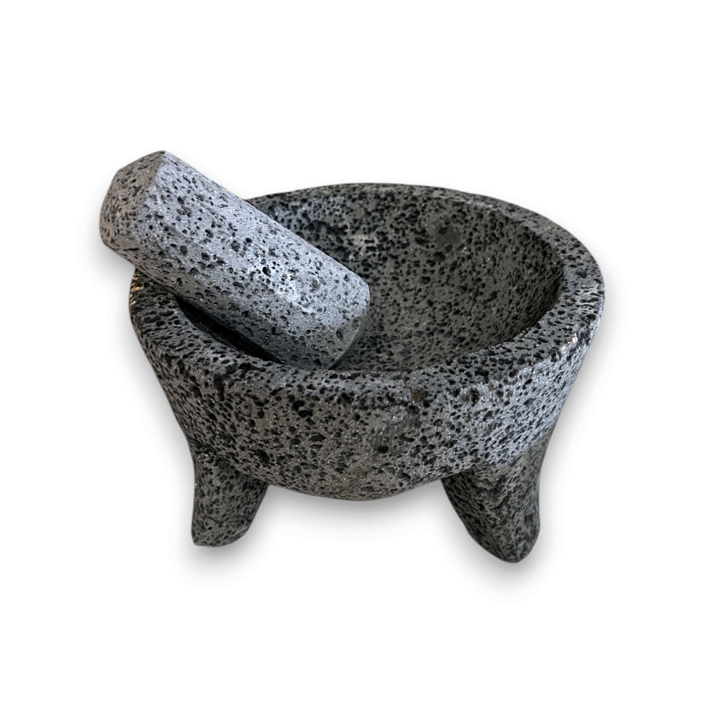 Volcanic Stone Molcajete | Handmade Mexican Mortar & Pestle - hand-carved lava rock molcajete with tejolote for grinding salsas and guacamole