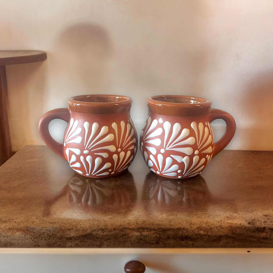 Handmade Brown Clay Jarritos - Authentic Talavera