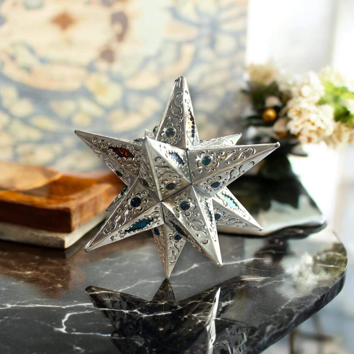 Handmade Metal Star Ornament & Light Fixture