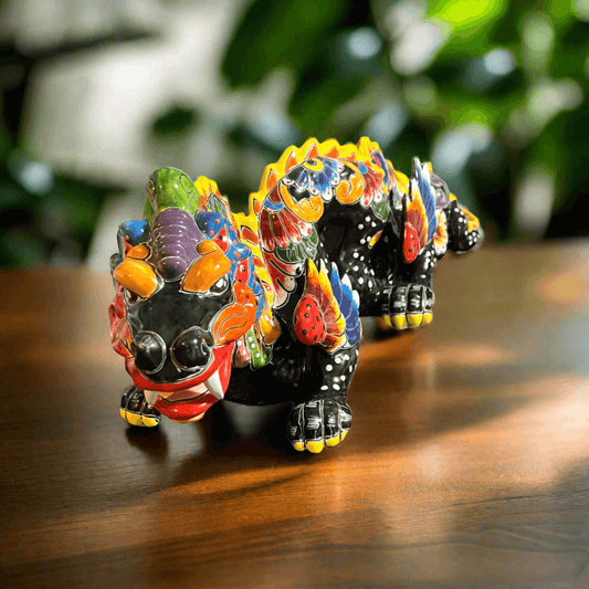Handmade Talavera Dragon Statue | Cultural Art