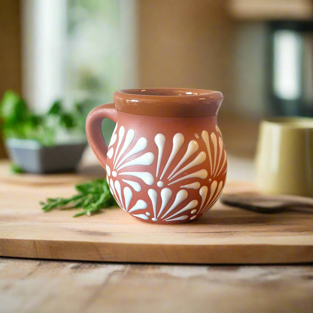Handmade Brown Clay Jarritos - Authentic Talavera