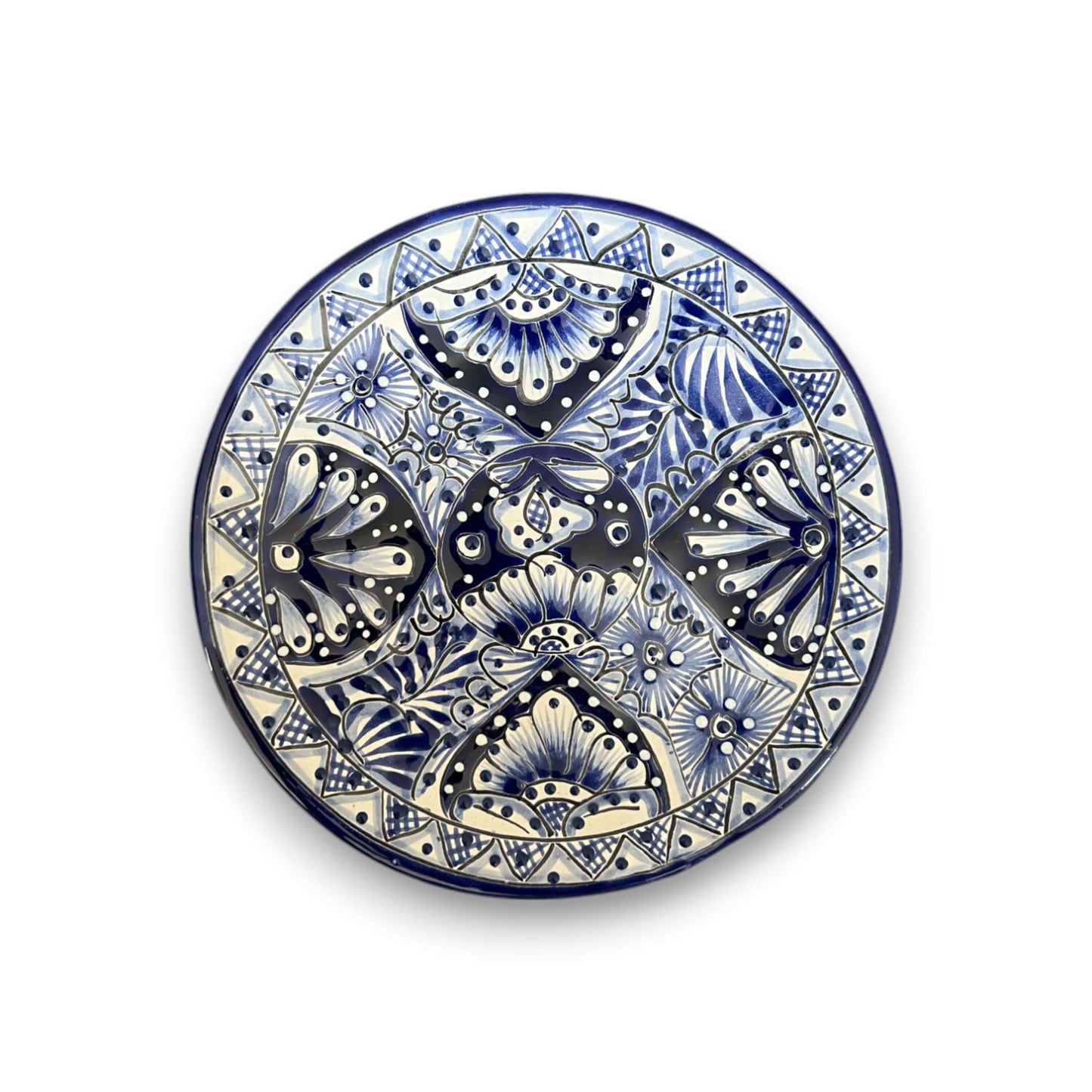 Talavera Dinnerware Set | 20-Piece Blue & White Tableware for 4 hand-painted blue and white Talavera salad plate, handcrafted in Guanajuato, Mexico