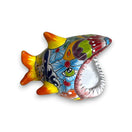 Colorful Talavera Shark Soap Dish | Handcrafted Ceramic Holder handcrafted hand-painted shark-shaped Talavera soap dish with bright floral patterns