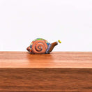 Colorful Talavera Snail Figurine | Mexican Ceramic Garden Decor hand-painted Talavera snail sculpture, vibrant garden or home decor, lead-free glaze