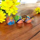 Colorful Talavera Snail Figurine | Mexican Ceramic Garden Decor - hand-painted Talavera snails, vibrant Mexican ceramic garden decor