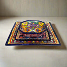 Talavera Square Dinnerware Set | 12-Piece Mexican Pottery Set - hand-painted vibrant square plates and bowls from Guanajuato, lead-free glazed Talavera