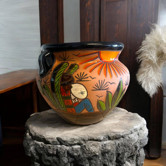 Hand-Painted Terracotta Talavera Pot