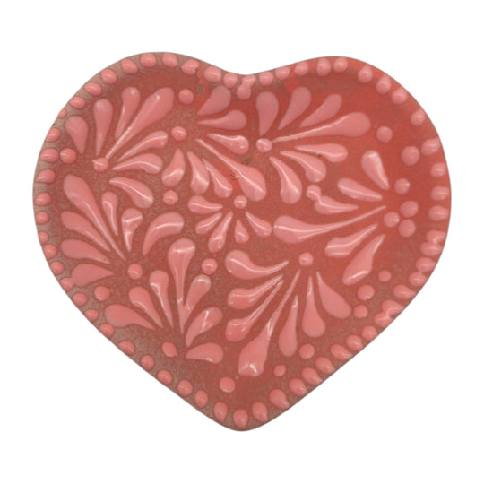 Heart Talavera Mug & Saucer Set | Pink Ceramic Coffee Cup saucer design