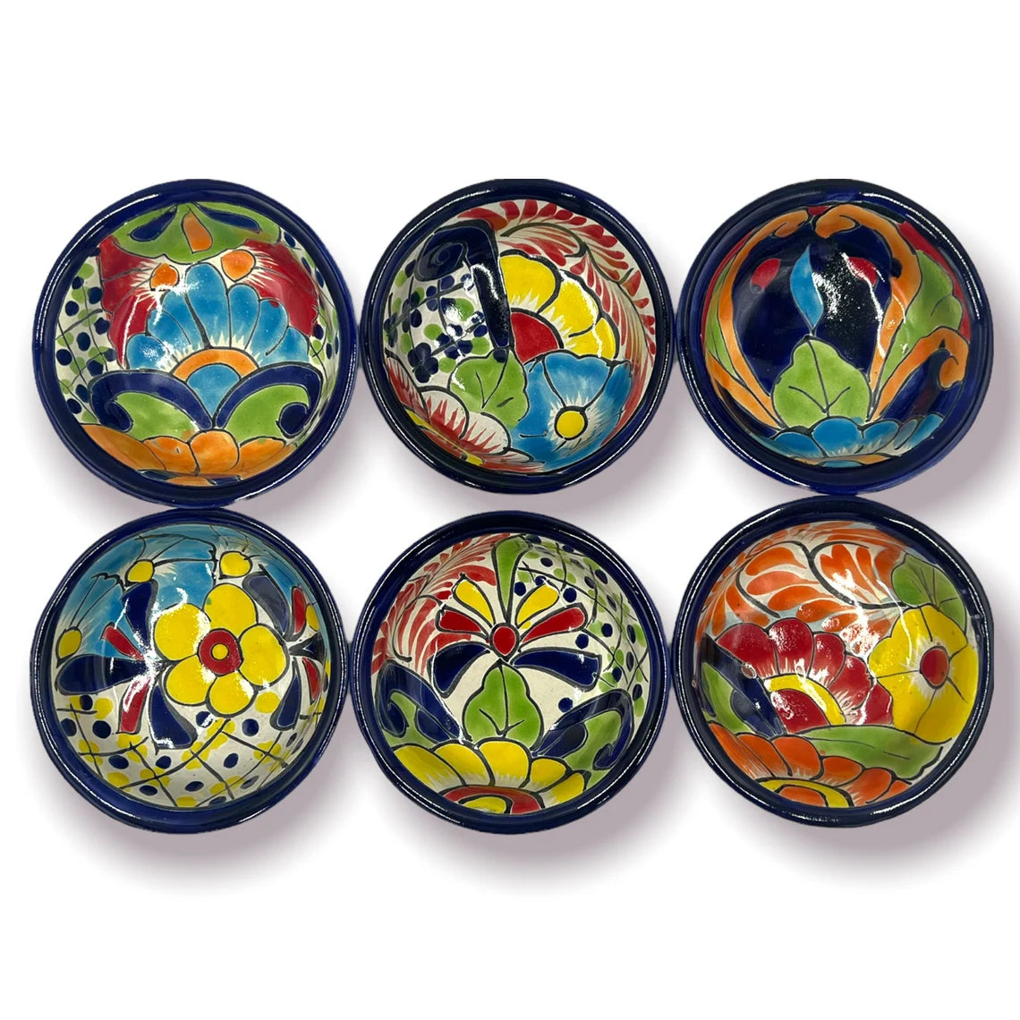 Talavera Sauce Bowls | Mexican Handmade Salsa Bowls (4" Diameter, 1.5" Depth)