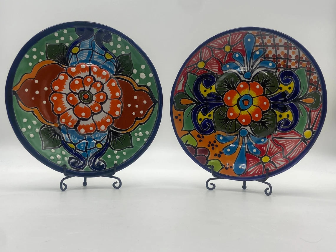 8" Talavera Dinner Plate | Mexican Handmade Dinnerware