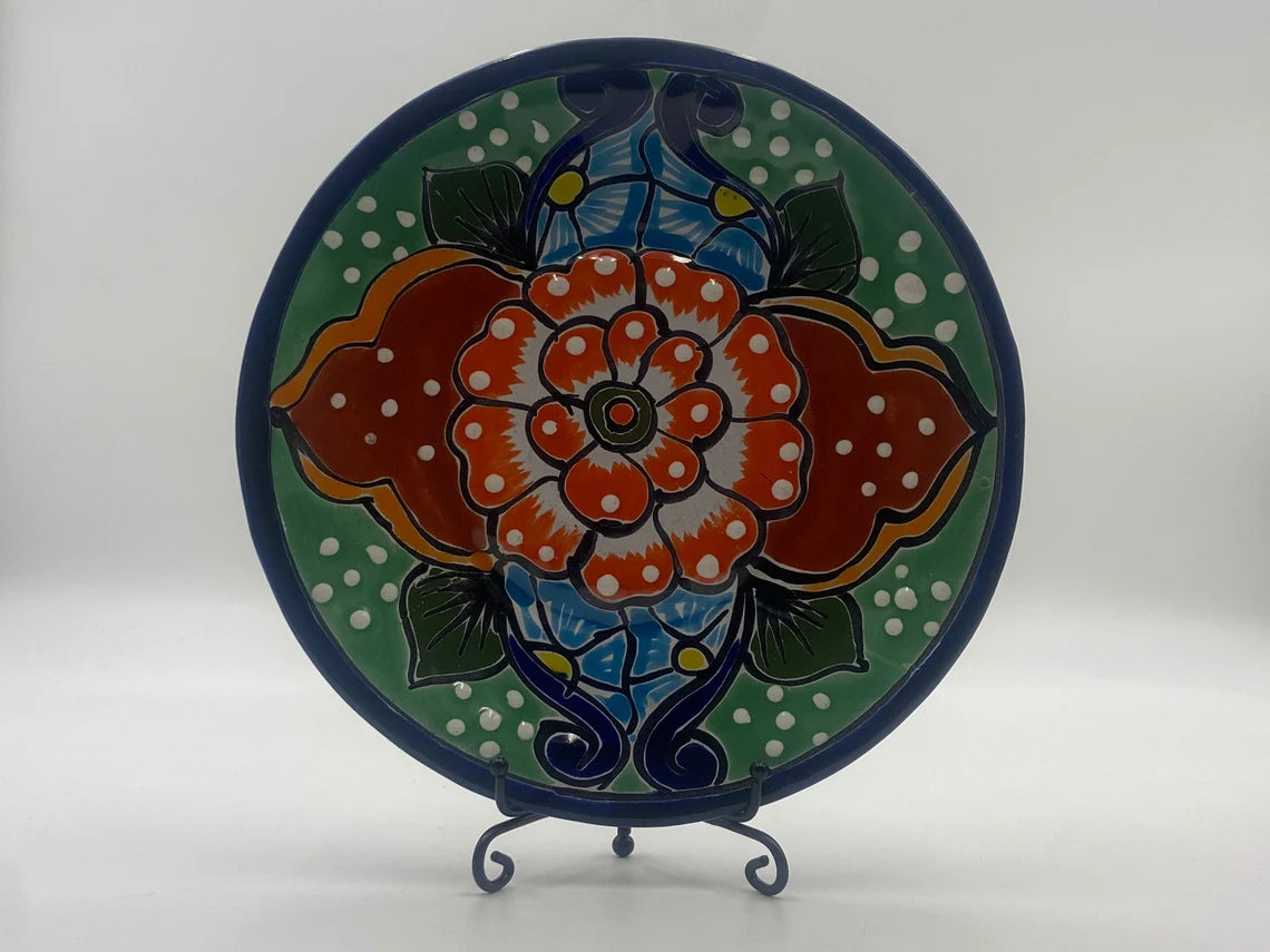 8" Talavera Dinner Plate | Mexican Handmade Dinnerware