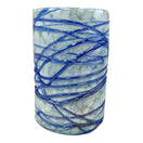 Mexican Hand-Blown Drinking Glasses | White and Blue Artisan Glassware