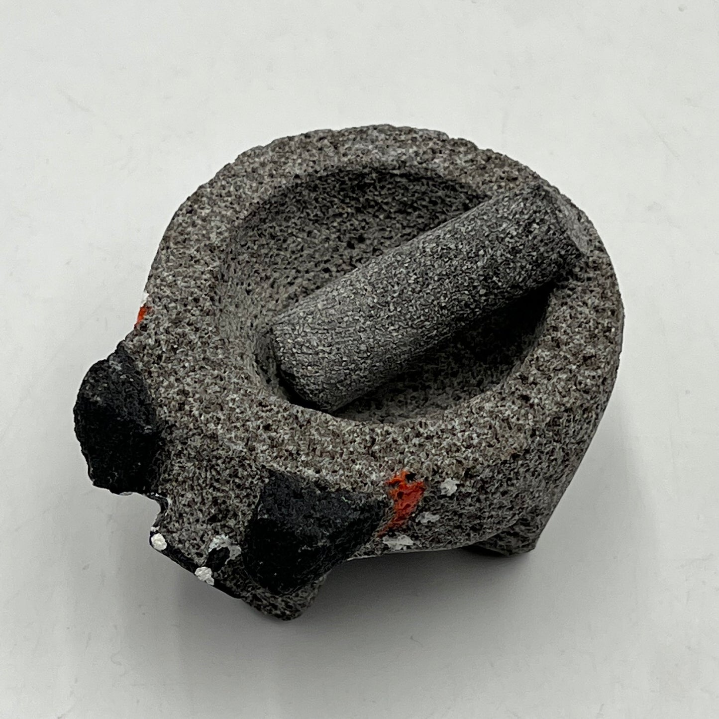 Authentic Mexican Volcanic Stone Mortar and Pestle | Charming Tiny Animal Molcajete (2" Diameter)